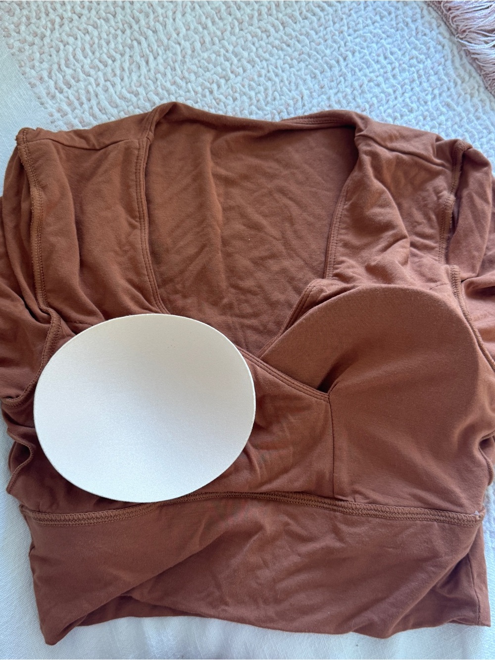 Klassy Network Camel Wrap Long Sleeve Crop Brami Top in Small - Picture 5 of 5